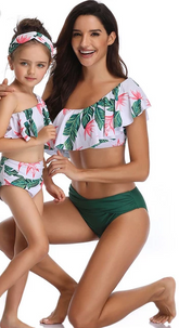Floral Printed Clothes For Mother Daughter And Swimwear Bikini